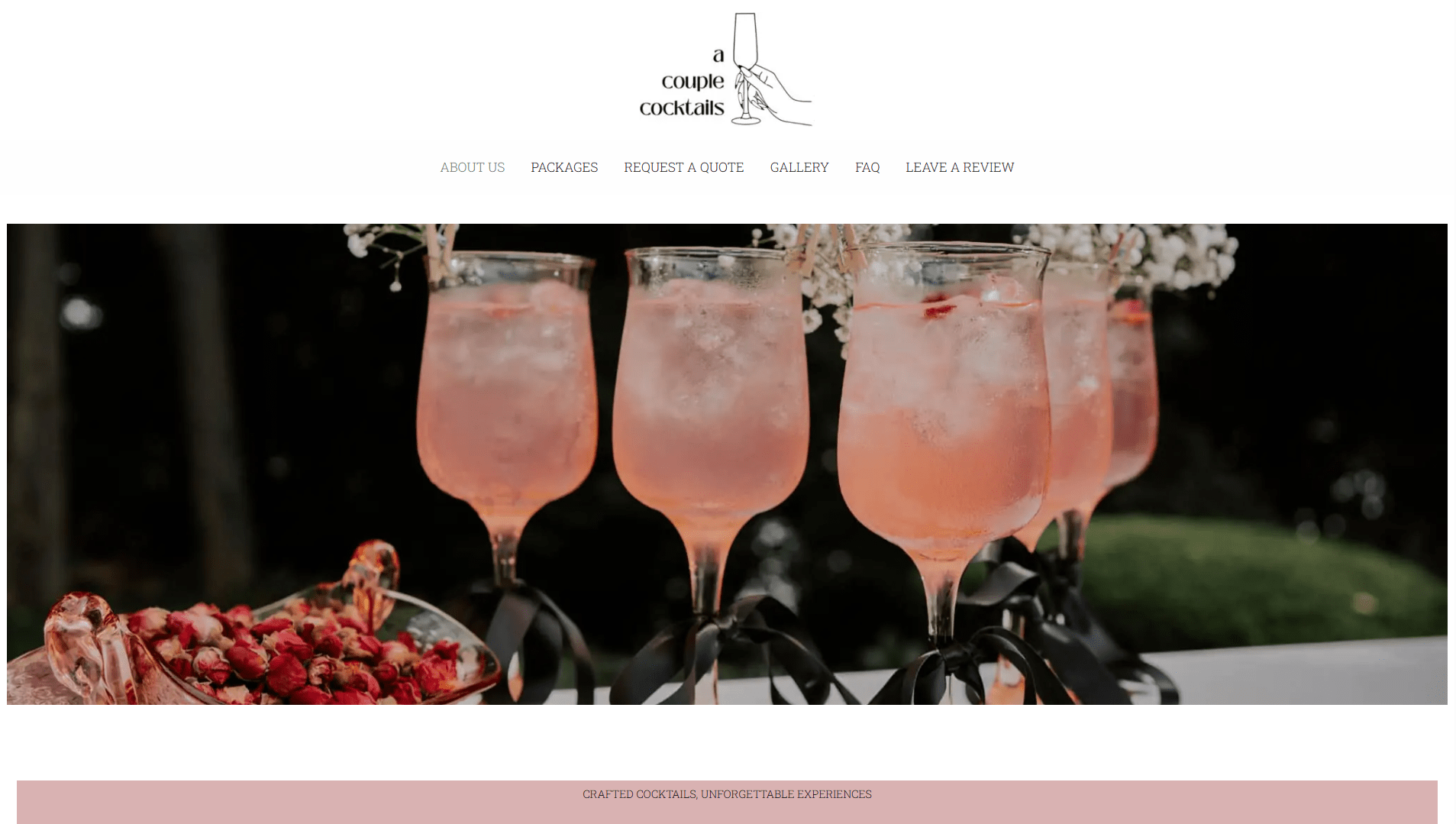 A Couple Cocktails website on desktop