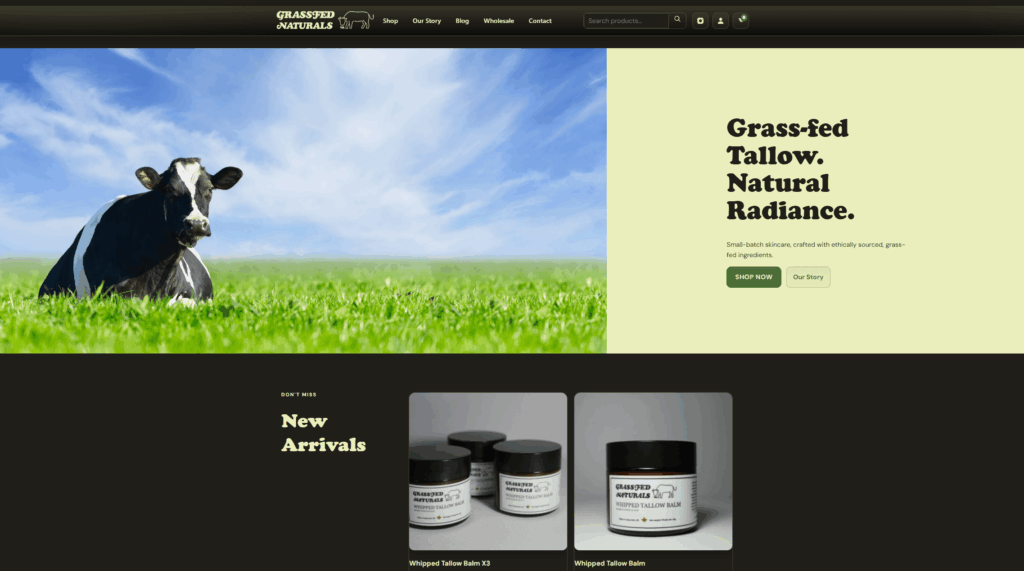 Grassfed Naturals website
