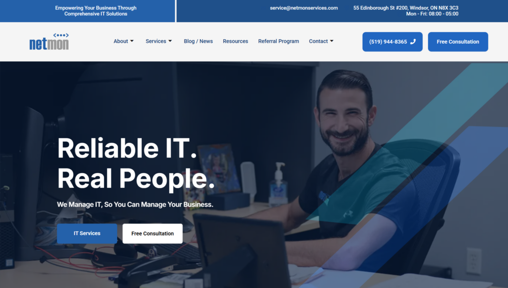 Netmon Services website